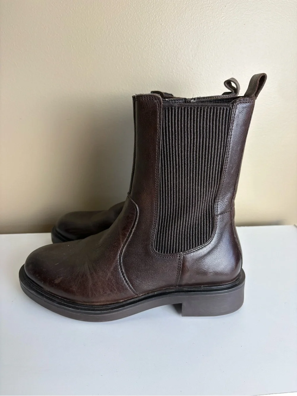 Alberto Torresi Brown Leather Zip Moto Ankle Riding Boots Size 37